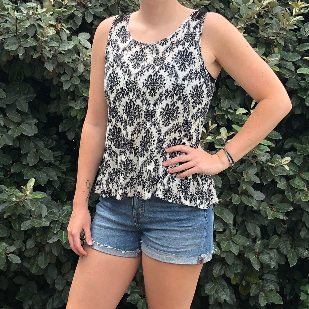 Black and White Blouse